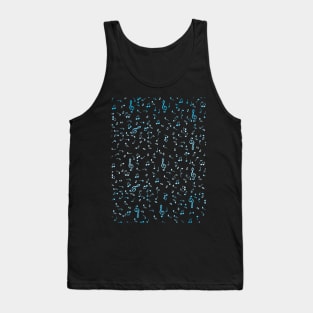 Pastel Blue Gradient Music Notes Tank Top